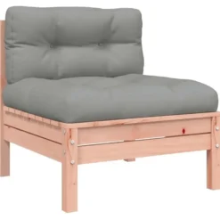 vidaXL - Tuinbanken zonder armleuningen - Bruin - Hout - 2 stuks - Met kussens