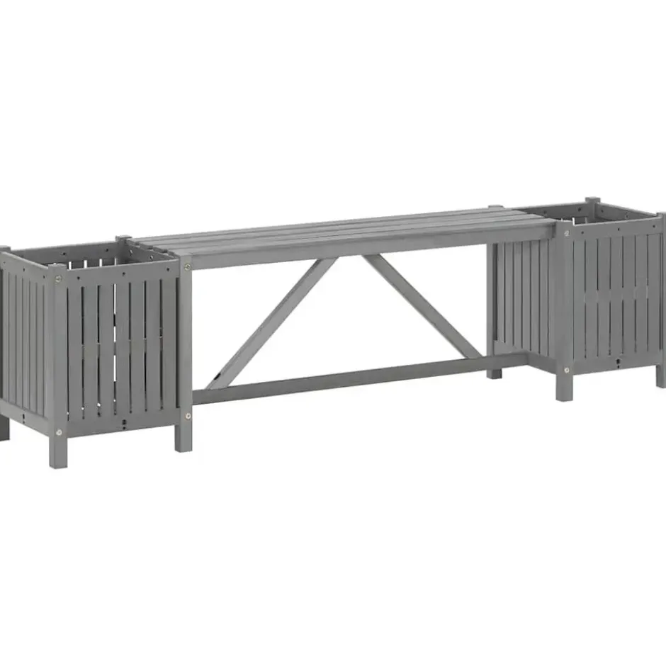 vidaXL - Tuinbank - Grijs - Acaciahout - 150 x 30 x 40 cm