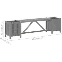 vidaXL - Tuinbank - Grijs - Acaciahout - 150 x 30 x 40 cm