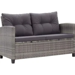 vidaXL - Tuinbank - Grijs - Poly rattan