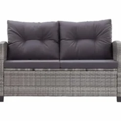 vidaXL - Tuinbank - Grijs - Poly rattan