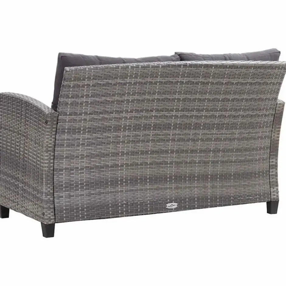 vidaXL - Tuinbank - Grijs - Poly rattan