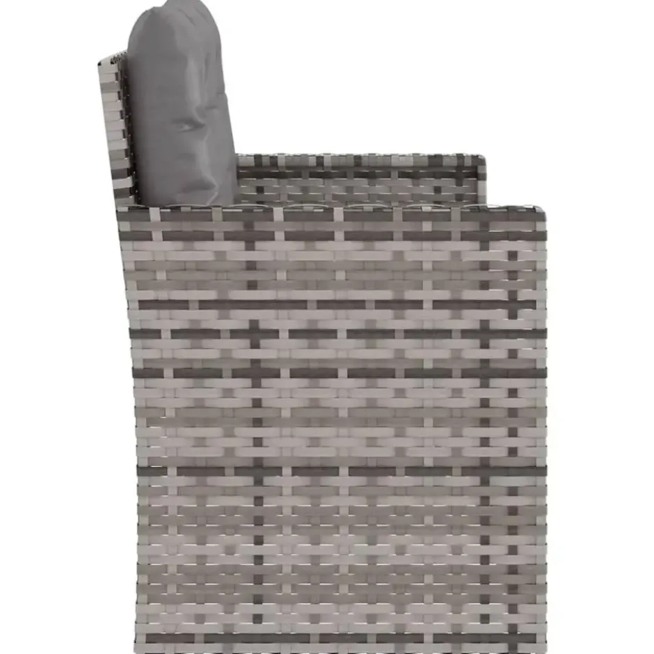vidaXL - Tuinbank - Grijs - Poly rattan - 105 cm - Met Antraciet kussens