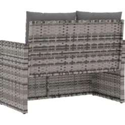 vidaXL - Tuinbank - Grijs - Poly rattan - 105 cm - Met Antraciet kussens