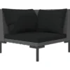 vidaXL - Tuinbank - Grijs - Poly rattan - Met kussens