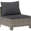 vidaXL - Tuinbank - Grijs - Poly rattan - Met kussens