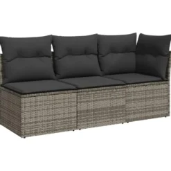 vidaXL - Tuinbank - Grijs - Poly rattan
