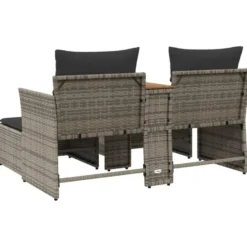 vidaXL - Tuinbank - Grijs - Poly rattan