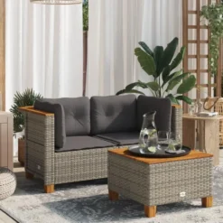 vidaXL - Tuinbank - Grijs - Poly rattan