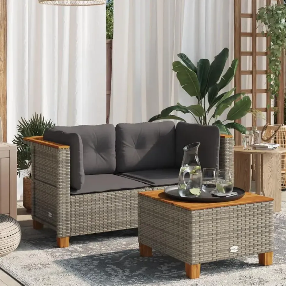 vidaXL - Tuinbank - Grijs - Poly rattan