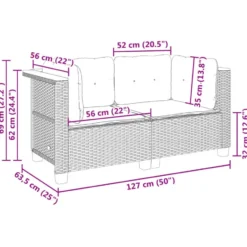 vidaXL - Tuinbank - Grijs - Poly rattan
