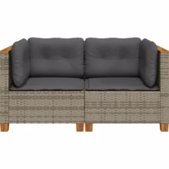 vidaXL - Tuinbank - Grijs - Poly rattan