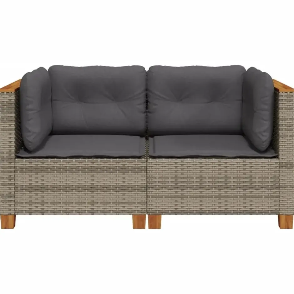 vidaXL - Tuinbank - Grijs - Poly rattan