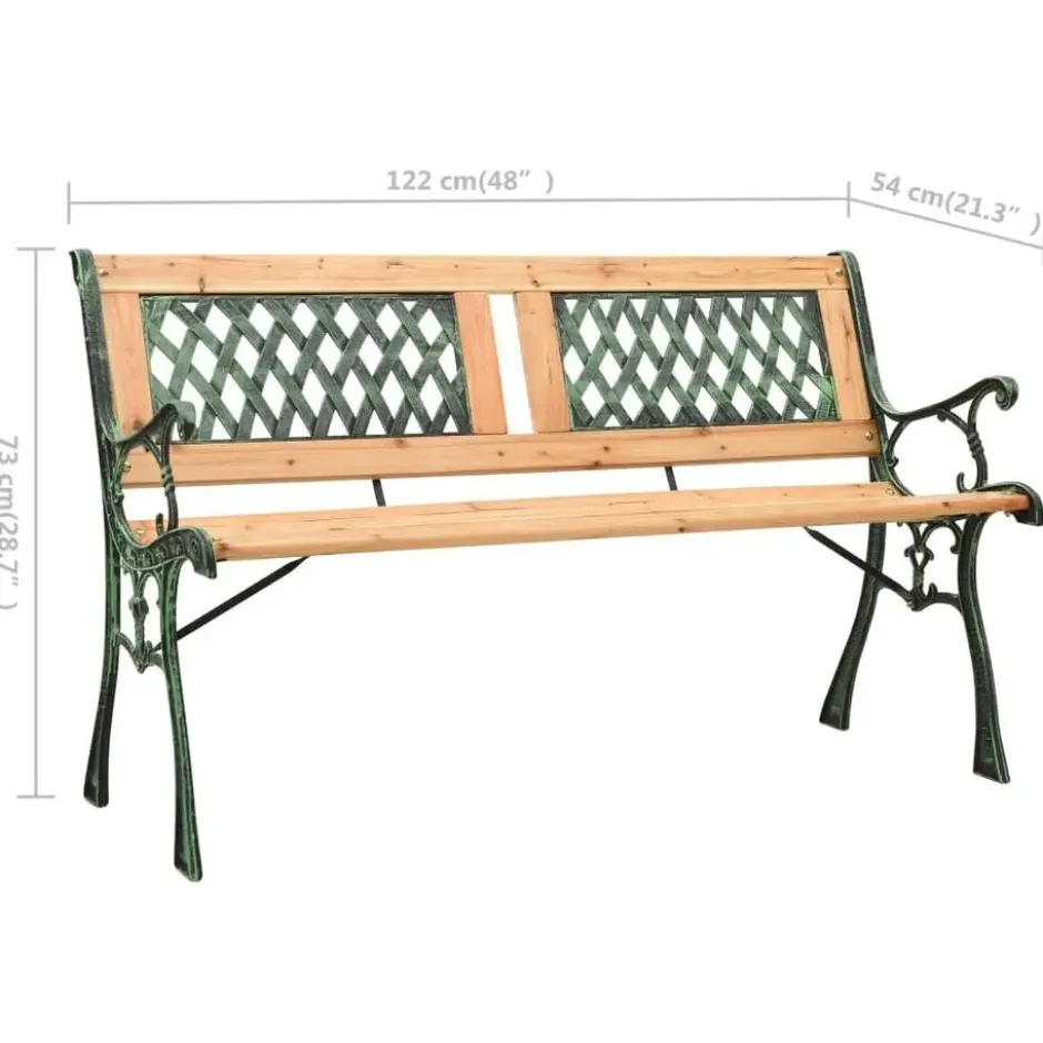 vidaXL - Tuinbank - Groen - Chinees vurenhout - 122 cm