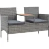 vidaXL - Tuinbankje - Grijs - Poly rattan