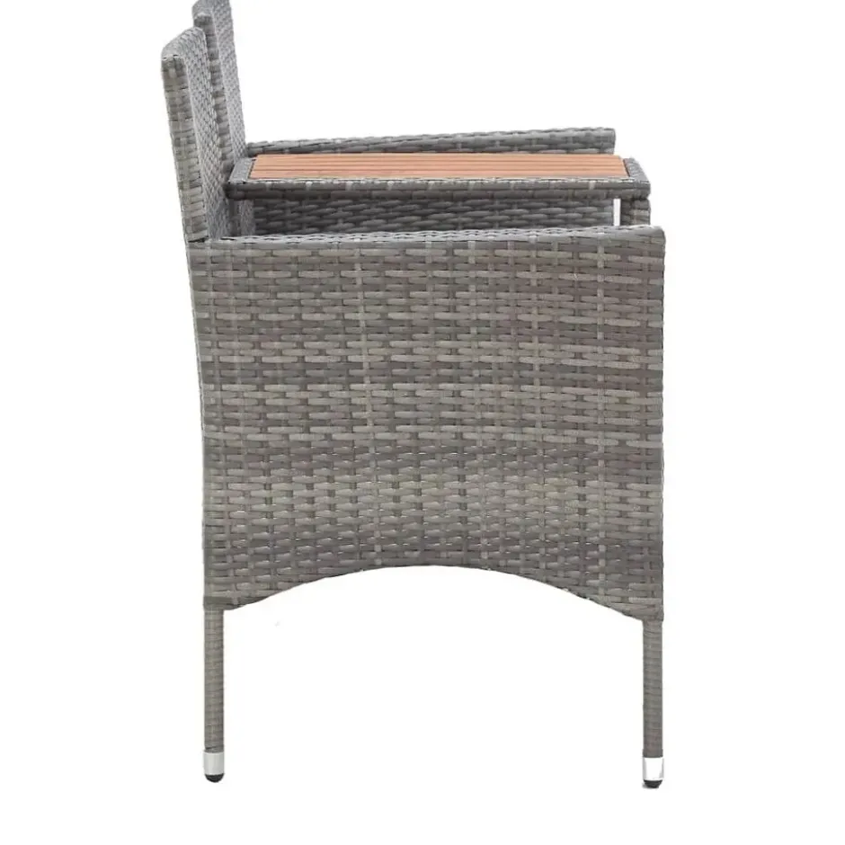 vidaXL - Tuinbankje - Grijs - Poly rattan