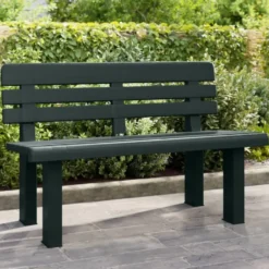 vidaXL - Tuinbankje - Groen - Polypropeen - 110x52x71 cm