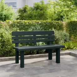 vidaXL - Tuinbankje - Groen - Polypropeen - 110x52x71 cm