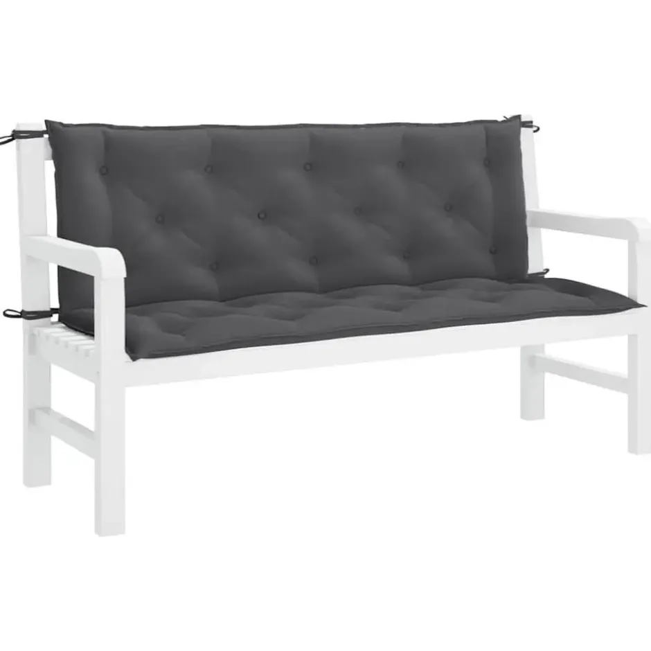 vidaXL - Tuinbankkussen - Antraciet - Stof - 150 cm - 2 stuks