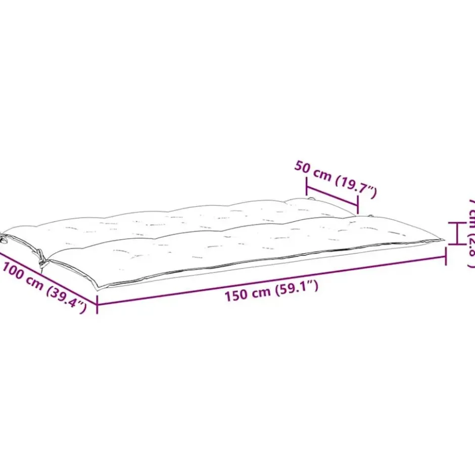vidaXL - Tuinbankkussen - Antraciet - Stof - 150 cm - 2 stuks