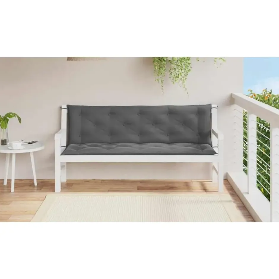 vidaXL - Tuinbankkussen - Antraciet - Stof - 150 cm - 2 stuks