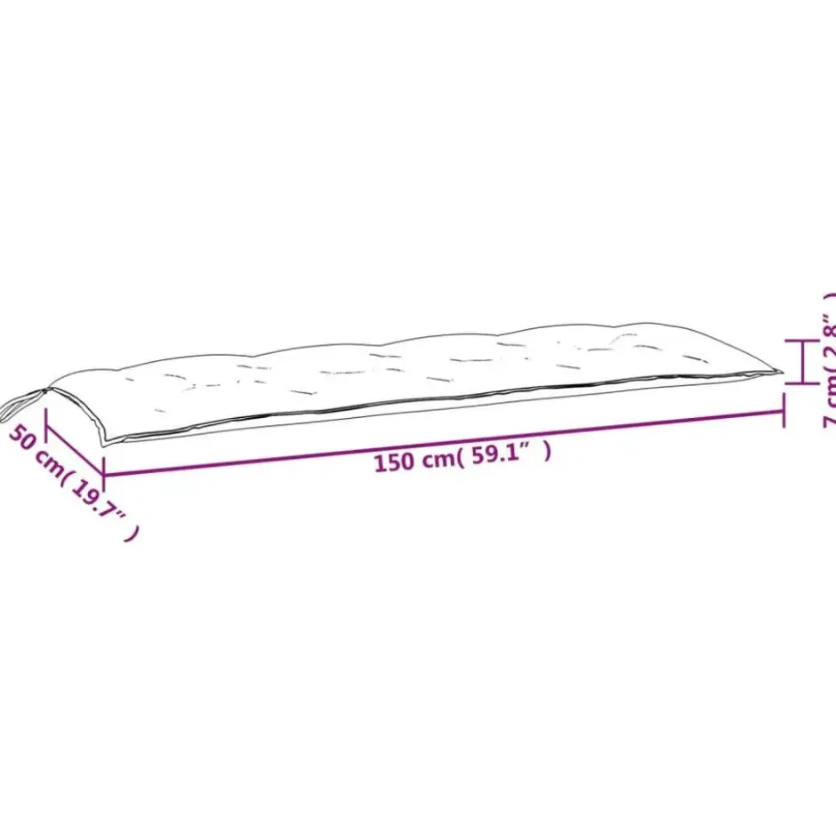 vidaXL - Tuinbankkussen - Antraciet - Stof - 150 x 50 x 7 cm