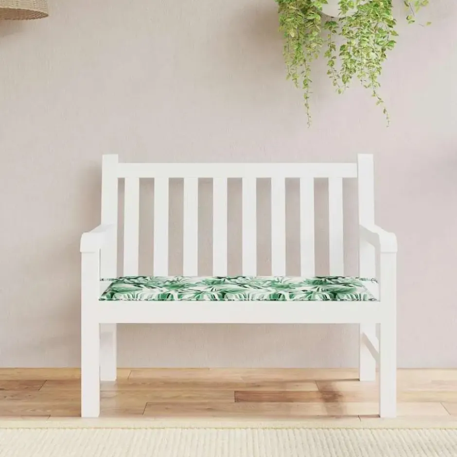 vidaXL - Tuinbankkussen Bladpatroon - 100x50x3 cm - oxford stof