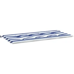 vidaXL - Tuinbankkussen gestreept 100x50x4 cm oxford stof wit en blauw