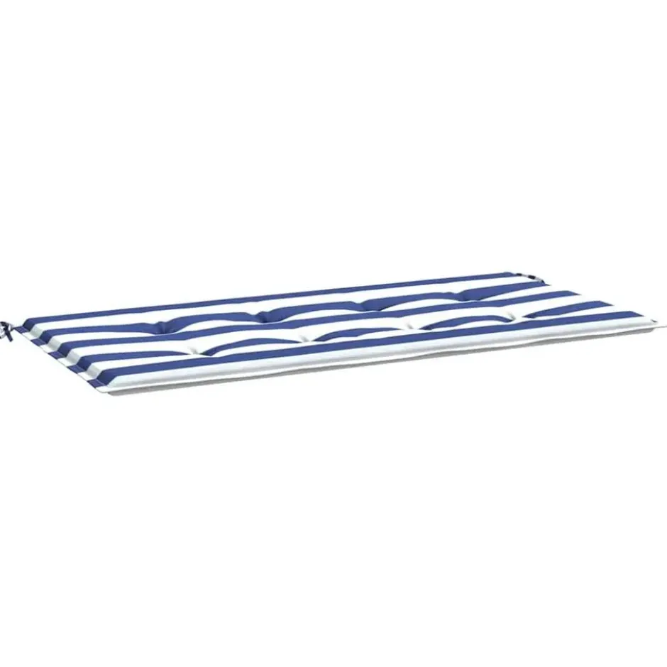vidaXL - Tuinbankkussen gestreept 100x50x4 cm oxford stof wit en blauw