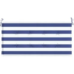vidaXL - Tuinbankkussen gestreept 100x50x4 cm oxford stof wit en blauw