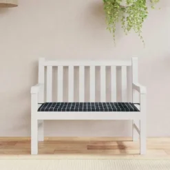 vidaXL - Tuinbankkussen ruitpatroon 120x50x4 cm oxford stof zwart