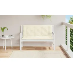 vidaXL - Tuinbankkussen - Wit - Stof - 120 cm - 2 stuks
