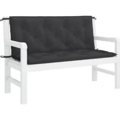 vidaXL - Tuinbankkussen - Zwart - Stof - 120 cm - 2 stuks