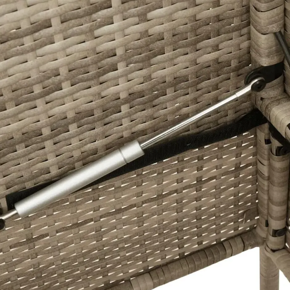 vidaXL - Tuinbank met crème kussens - Beige poly rattan - 113x61x87 cm