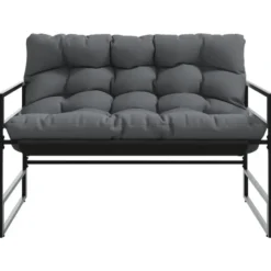 vidaXL - Tuinbank met kussen - antraciet - Staal - 113x67x76 cm