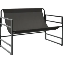 vidaXL - Tuinbank met kussen - antraciet - Staal - 113x67x76 cm