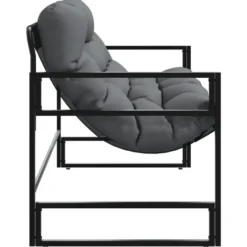 vidaXL - Tuinbank met kussen - antraciet - Staal - 113x67x76 cm