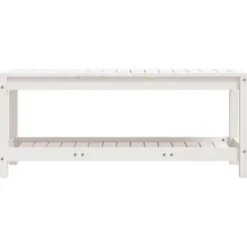 vidaXL - Tuinbank met opbergruimte - Wit - Massief grenenhout - 108x35x45 cm