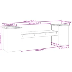 vidaXL -Tuinbank met plantenbakken - Wit - Grenenhout - 184.5x39.5x56.5 cm