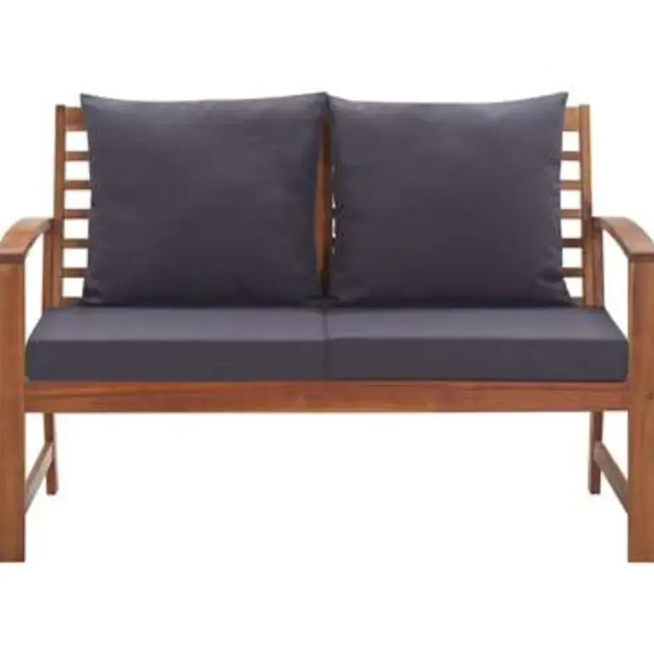 vidaXL - Tuinbank Set - Grijs - Hout