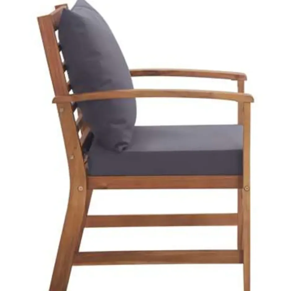 vidaXL - Tuinbank Set - Grijs - Hout
