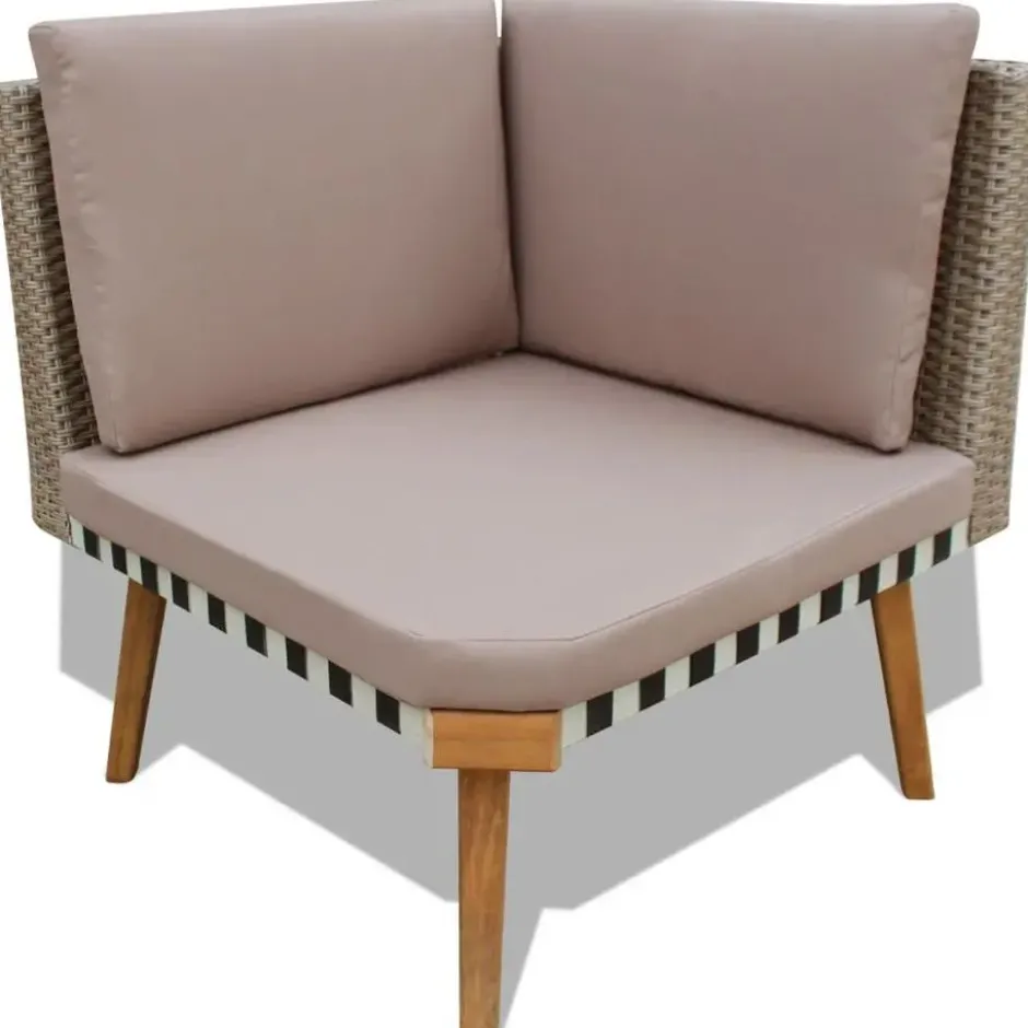 vidaXL - Tuinbank Set - Grijs - Poly rattan