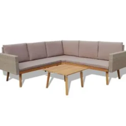 vidaXL - Tuinbank Set - Grijs - Poly rattan