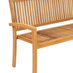 vidaXL - Tuinbank stapelbaar met groen kussen - Teakhout - 159x57.5x90 cm