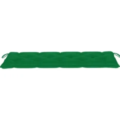 vidaXL - Tuinbank stapelbaar met groen kussen - Teakhout - 159x57.5x90 cm
