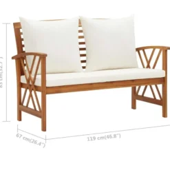 vidaXL - Tuinbank - Wit - Hout