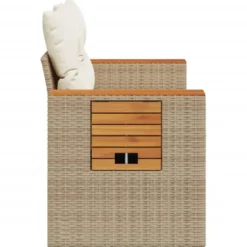 vidaXL - Tuinbank 2-zits - Beige - Poly rattan - Met kussens