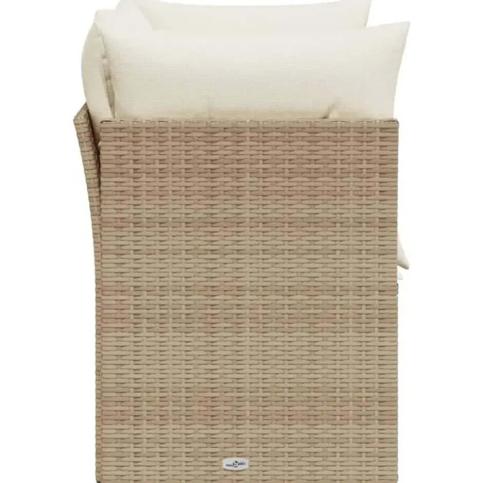 vidaXL - Tuinbank 2-zits - Beige - Poly rattan - Met kussens