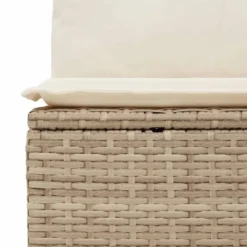vidaXL - Tuinbank 2-zits - Beige - Poly rattan - Met kussens