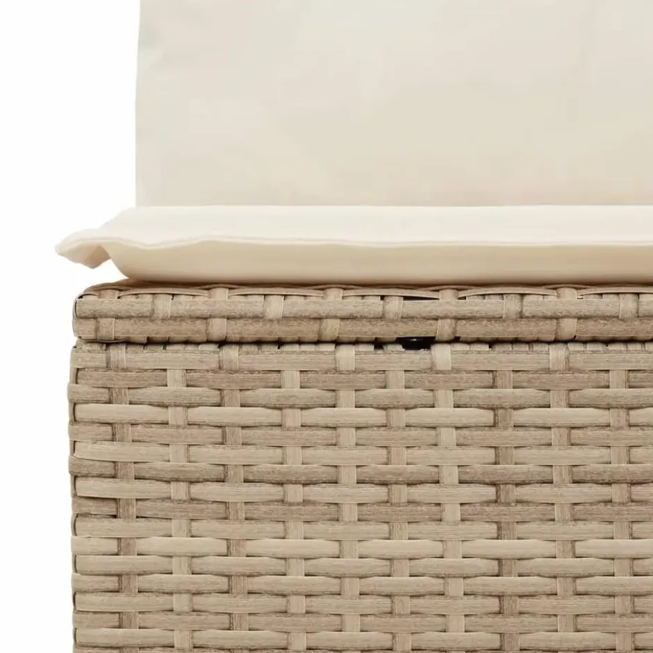vidaXL - Tuinbank 2-zits - Beige - Poly rattan - Met kussens